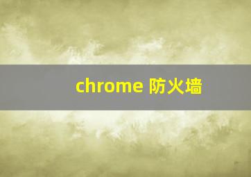 chrome 防火墙